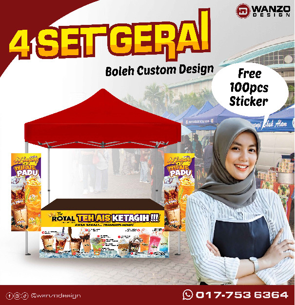 4 Set Gerai / Banner & Bunting Free Sticker