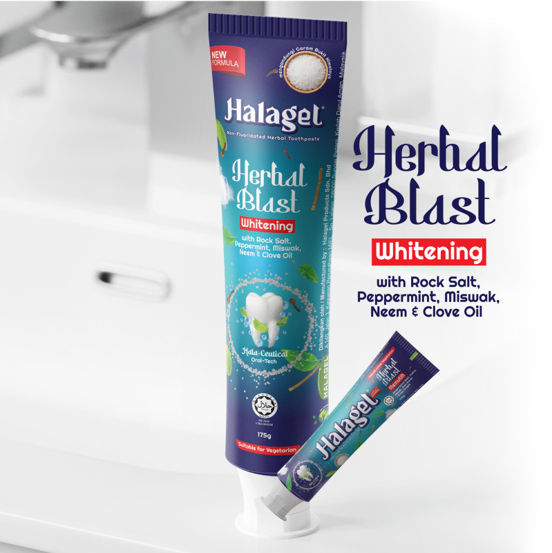 Halagel Herbal Blast 175g (Whitening) - Non-Fluoridated Toothpaste