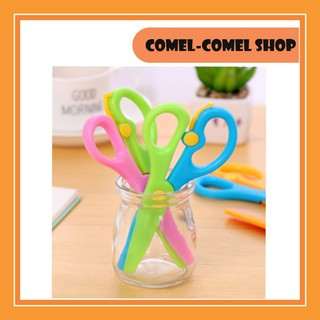 COMEL-COMEL SHOP GUNTING SELAMAT UNTUK KANAK-KANAK / SAFETY PLASTIC SCISSOR FOR KIDS (PINK GREEN - D)
