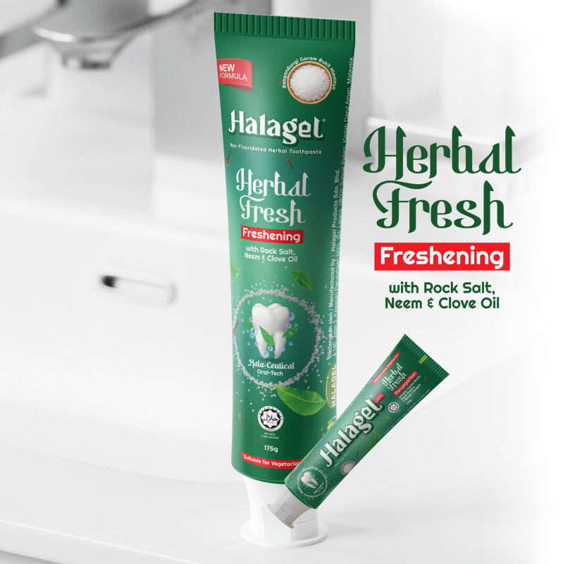 Halagel Herbal Fresh 175g (Freshening) - Non-Fluoridated Toothpaste
