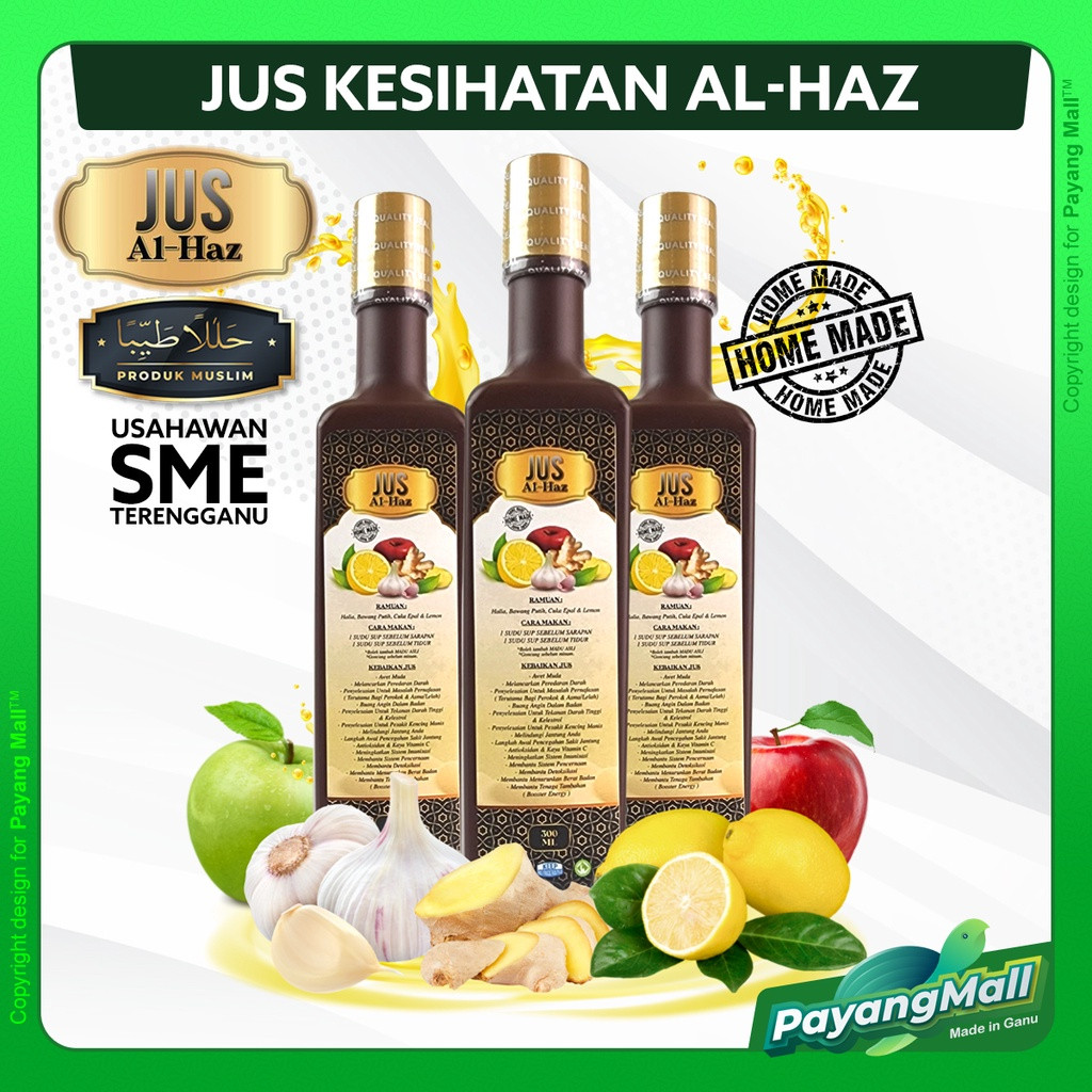 𝗣𝗔𝗬𝗔𝗡𝗚 𝗠𝗔𝗟𝗟  Jus Al-Haz Jus Pati Lemon Ubat Kolestrol / Buang Angin Dalam Badan / Blood Pressure / Kencing Manis