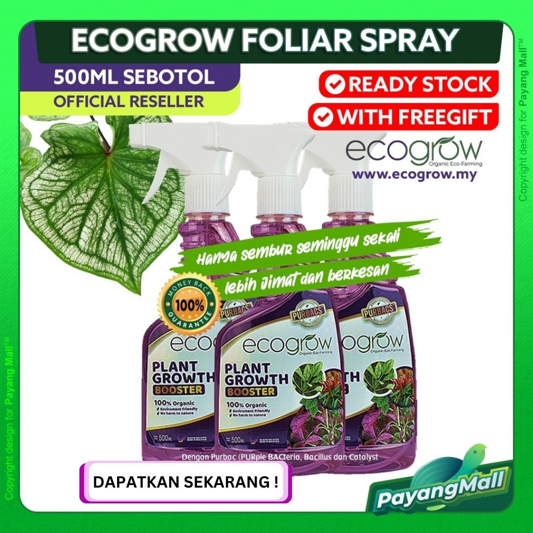 𝗣𝗔𝗬𝗔𝗡𝗚 𝗠𝗔𝗟𝗟  Ecogrow Plant Growth Booster Baja Daun Organic Spray Foliar Fertilizer Plant Growth Hormone [ 500ML ]