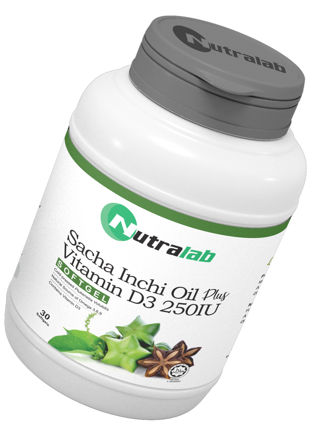 Nutralab Sacha Inchi + Vitamin D3 250IU (softgel) Premium 30's by Kop Halagel