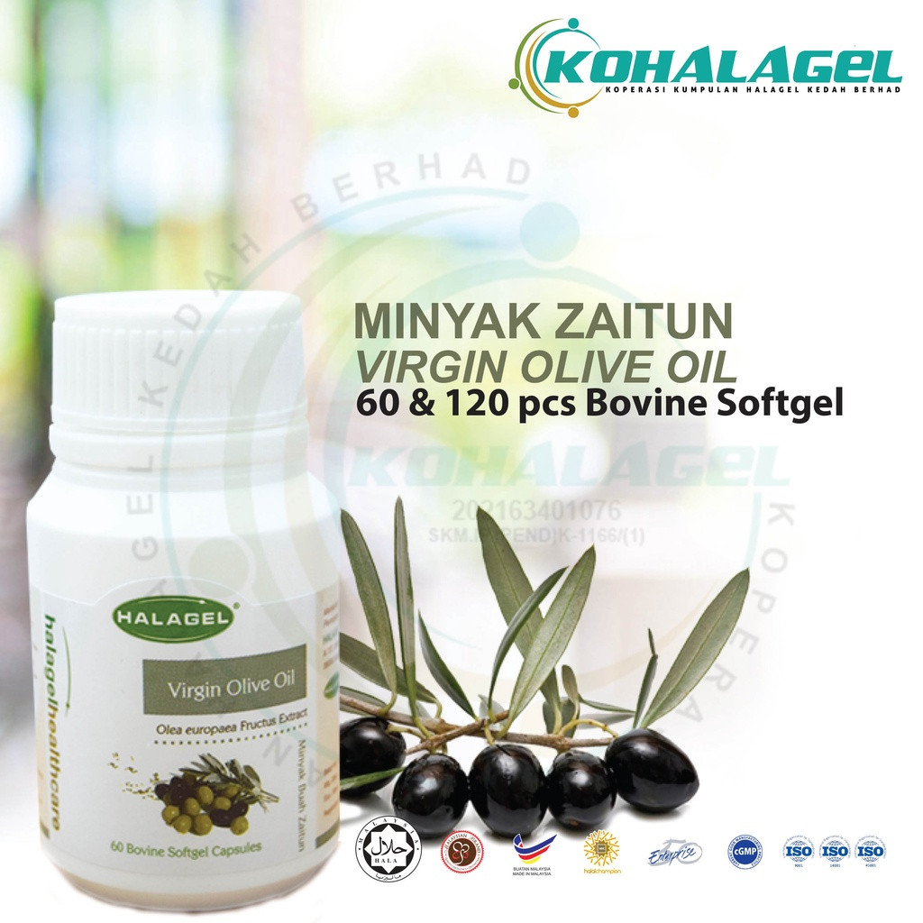 HALAGEL® HEALTHCARE | Virgin Olive Oil Softgel | Kapsul Lembut Minyak Zaitun Dara | 60 BIJI
