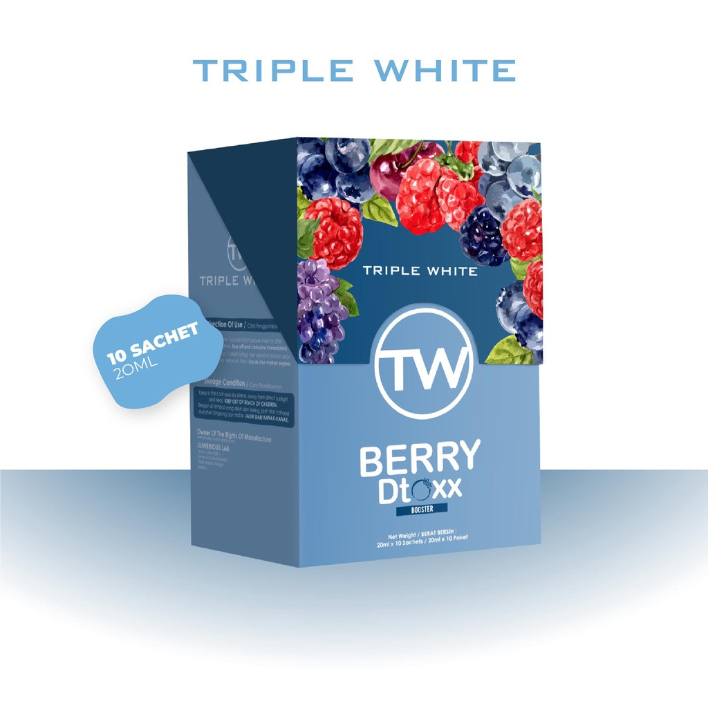 Berry Dtoxx By Triple White - Burn Fats & Detox (10 Sachet)