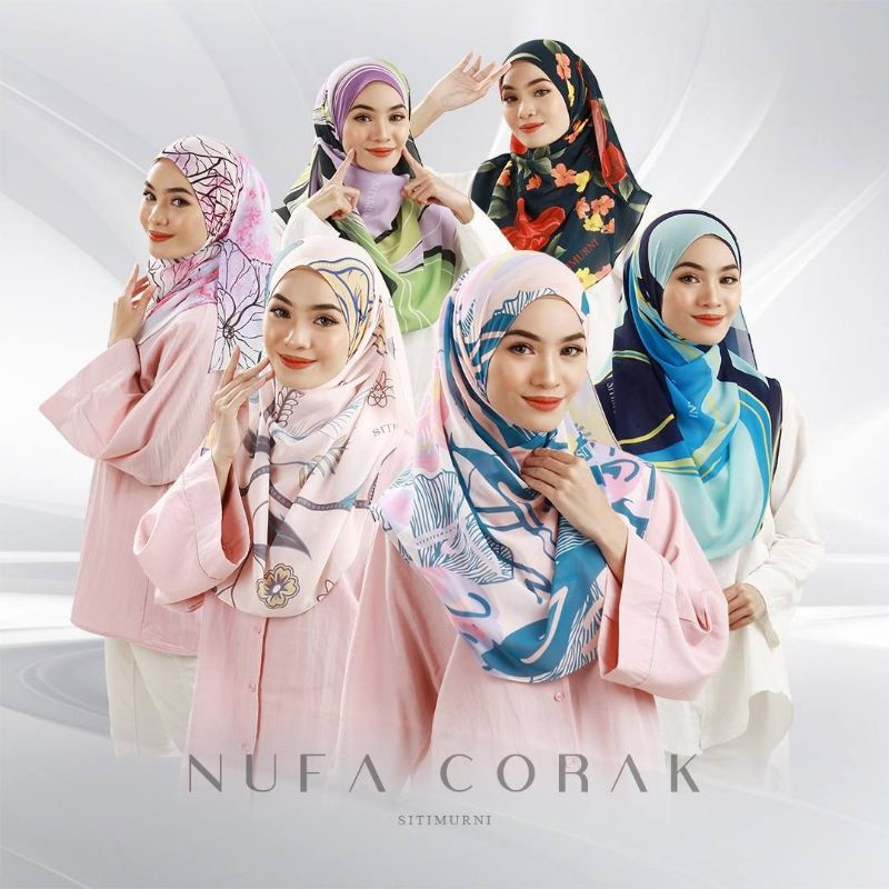 TUDUNG NUFA CORAK BY SITIMURNI PERCUMA 10 MINI BROOCH