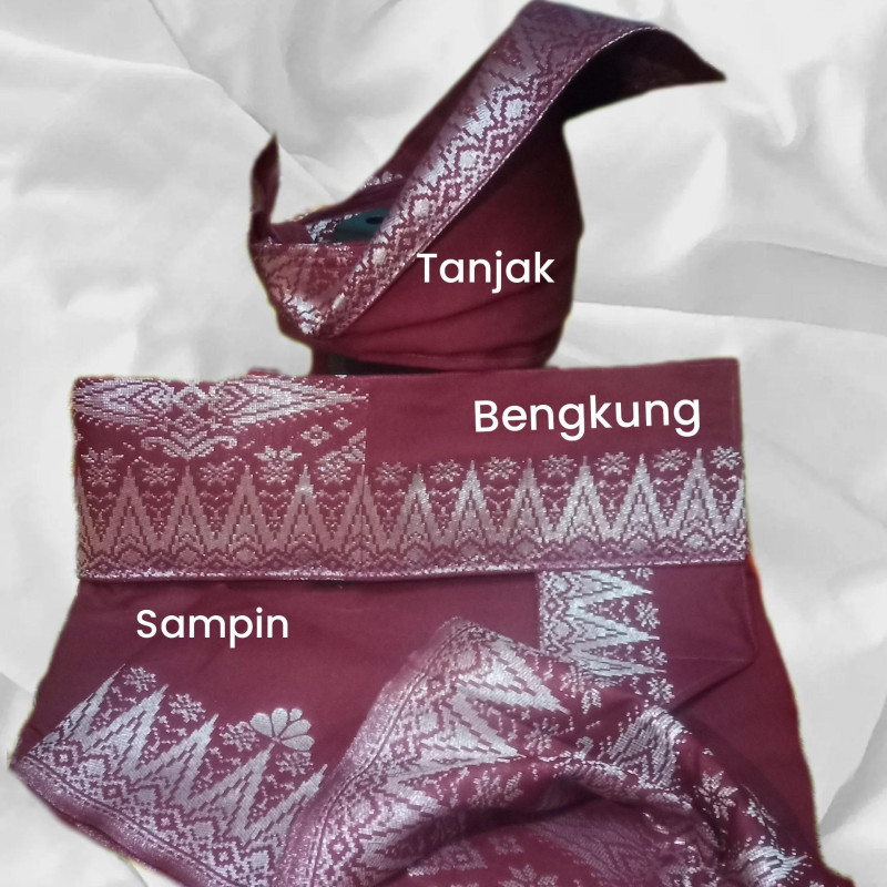 Tanjak songket tenun bunga tabur