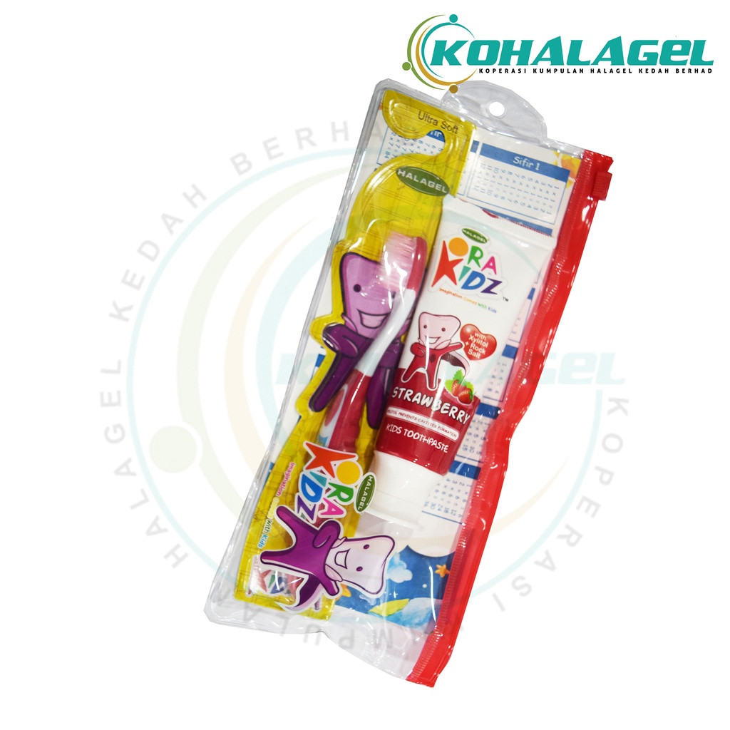 ORAKIDZ™ HALAGEL® Set Berus Gigi & Ubat Gigi Kanak-kanak ( PERISA STRAWBERRY/BLACKCURRANT)