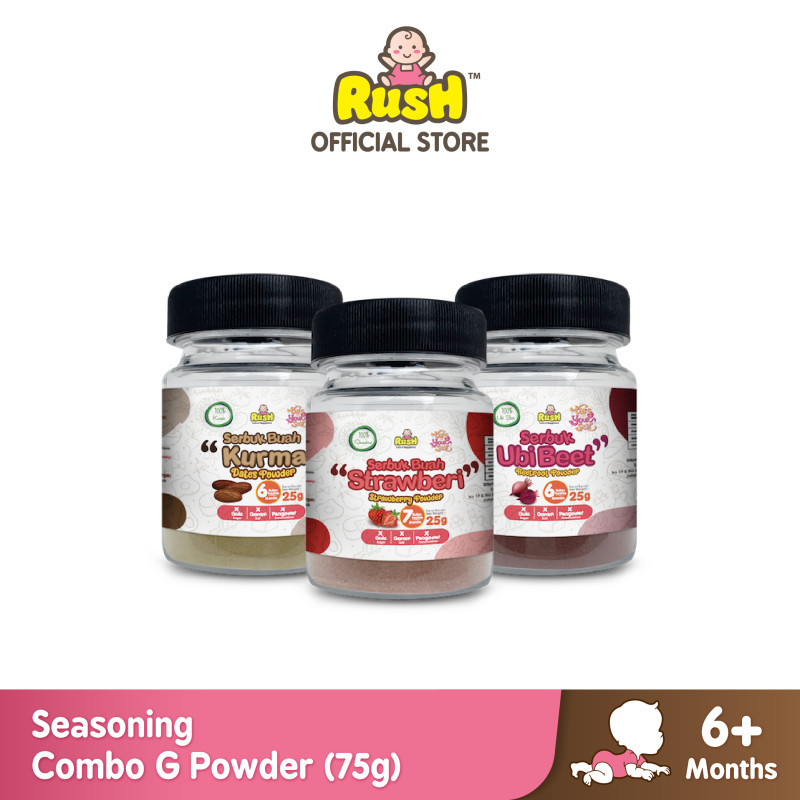 Rush Baby Seasoning Combo G (Dates 25g, Strawberry 25g, Beetroot 25g)