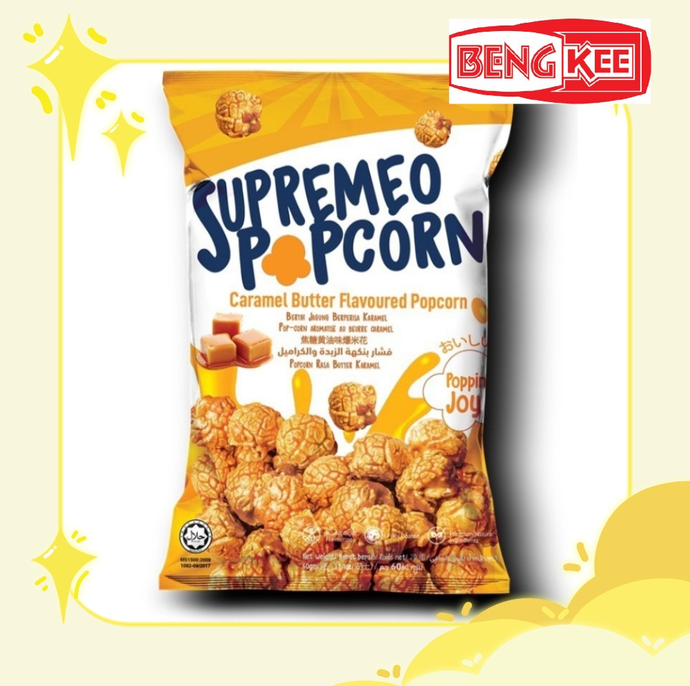 Beng kee🔥Supremeo popcorn Caramel Butter Flavoured popcorn 60gm🔥焦糖黄油味爆米花