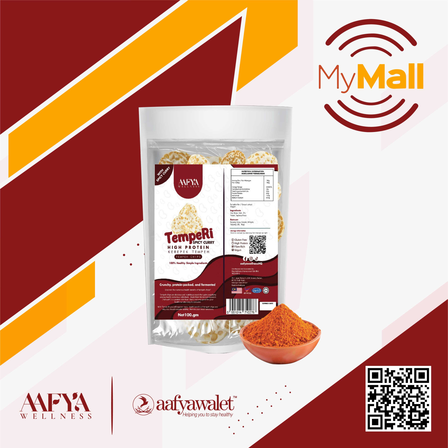 Tempe Chips TempeRi Aafya Spicy Curry