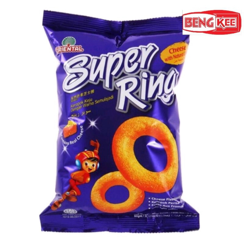 Beng kee🔥supering READY STOCK  ORIENTAL SUPER RING 60GM CHEESE SNACK KEROPOK CHEESE......